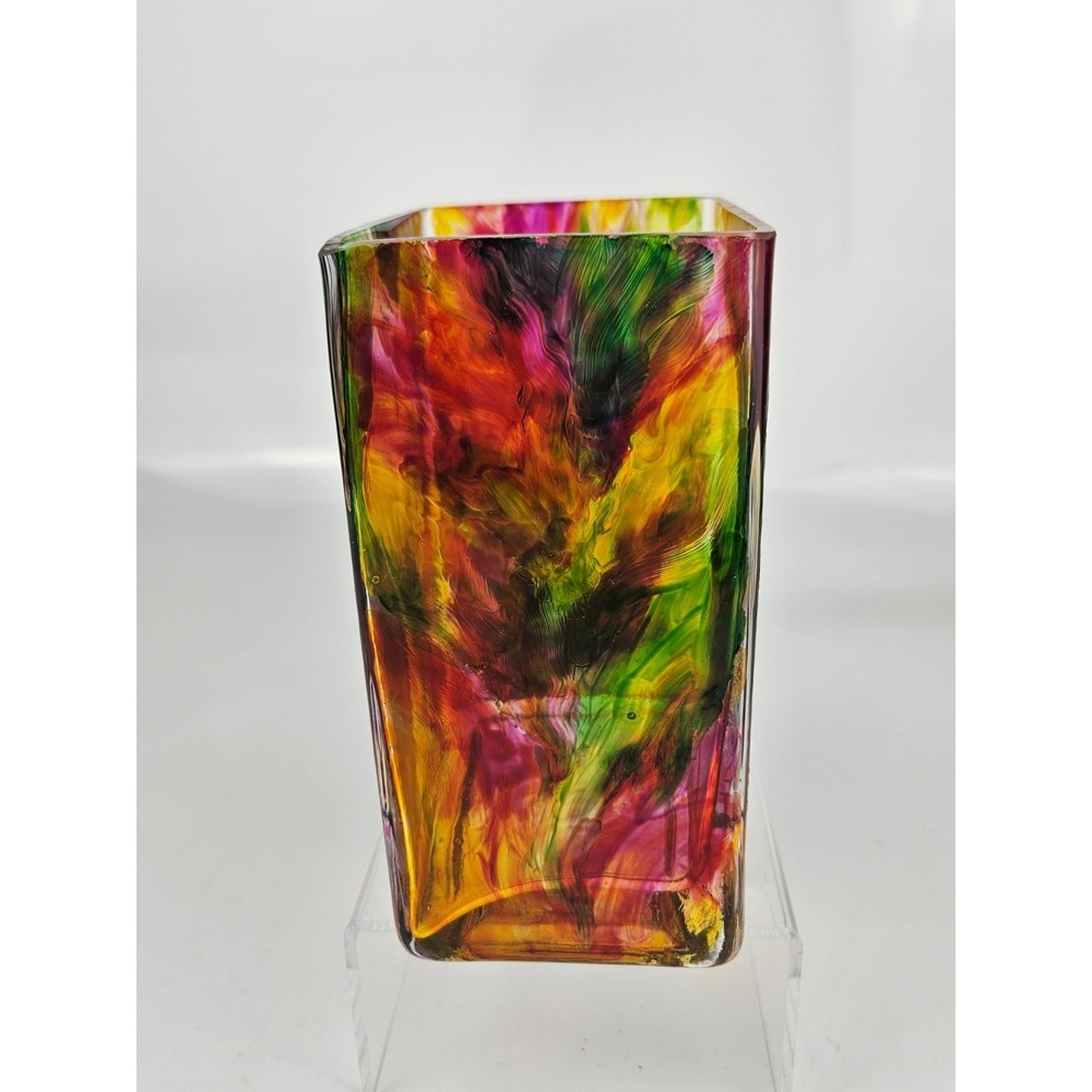 Original Painting‎ and Hand Painted Glass Vase Set Calla Lily Signed Art - Picture 3 of 16